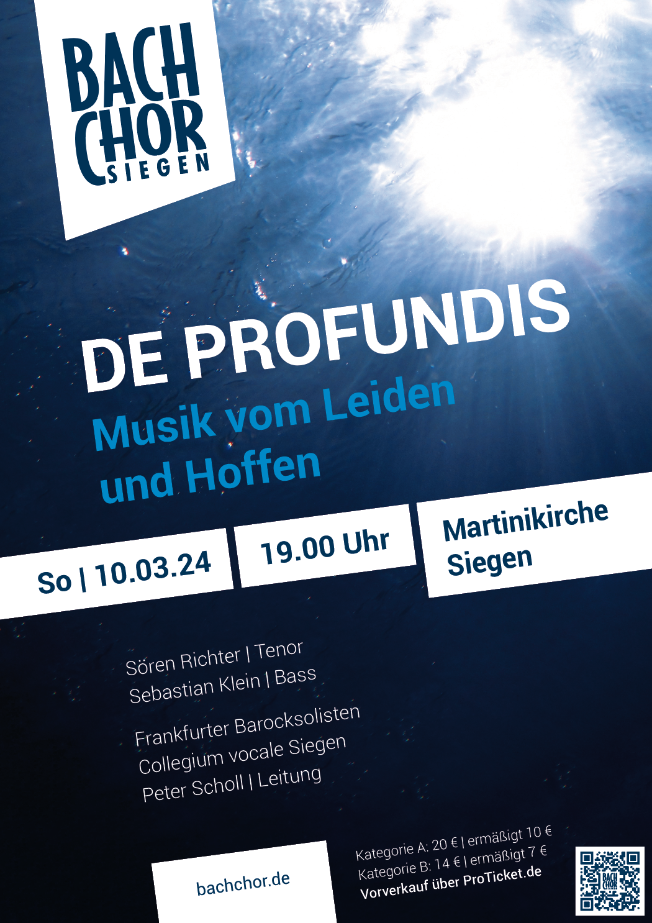 Konzert ‚De Profundis‘ – mit Frankfurter Barocksolisten, Collegium vocale Siegen