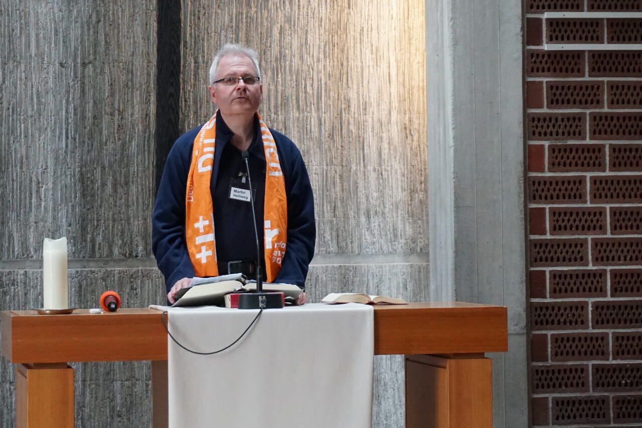 Pfarrer und Notfallseelsorger Martin Hellweg aus Weidenau sprach in der Andacht beim Tag der Notfallseelsorge über herausfordernde Einsätze.